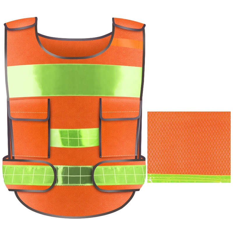 Chaleco reflectante de seguridad con logotipo de cinturón de Flash reflectante de estructura de alta visibilidad