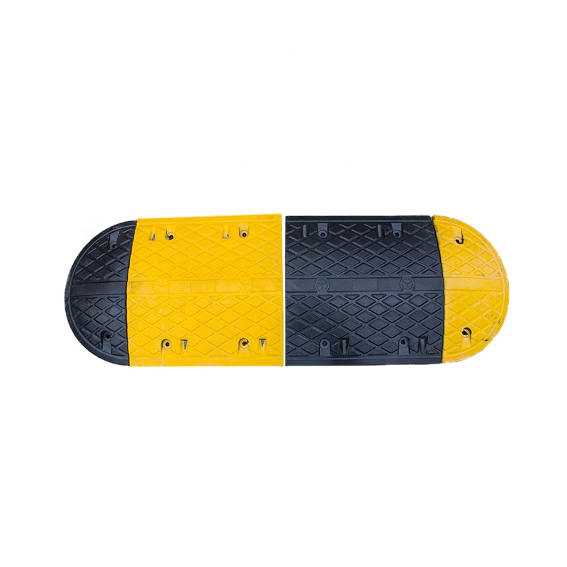 Tope de tope de goma para carretera de carretera, interruptor de velocidad amarillo negro reflectante de plástico o joroba de velocidad